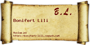 Bonifert Lili névjegykártya